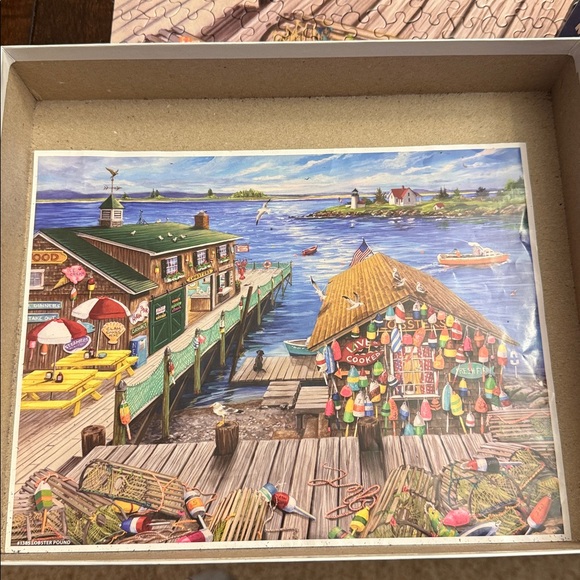 White Mountain Lobster Pound Puzzle. 1000 pieces. Complete. Has poster - Picture 4 of 8